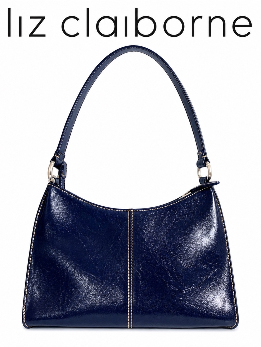 Liz Claiborne Dark Navy Leather Shoulder Bag